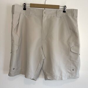 Bimini Bay Outfitters Men’s Cargo Outdoor Shorts Size 42 Hiking Fishing Beige